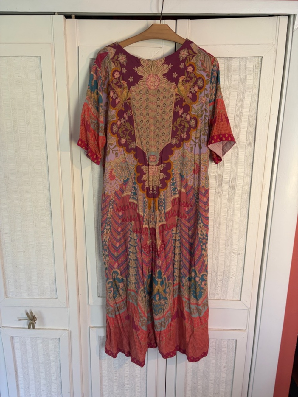Soft Surroundings Parasol Midi Maxi Kaftan Dress Size Large Embroidered - Picture 5 of 7